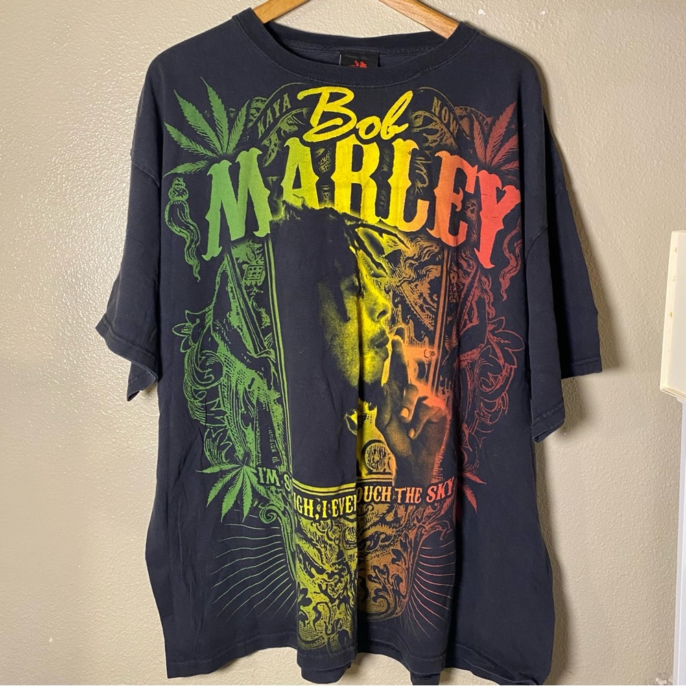 Bob Marley Graphic T-Shirt - Black size 3X